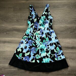 CHAPS Floral Fit-and-Flare V-Neck Summer Floral Dress Women's Size 6